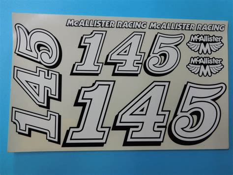 Mcallister Rc Decals 45 110 Race Car Numbers Decal 145 Set Mar45