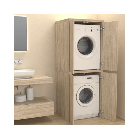 Lave linge et sèche linge cachés derrière la porte de. Meuble Machine A Laver Et Seche Linge