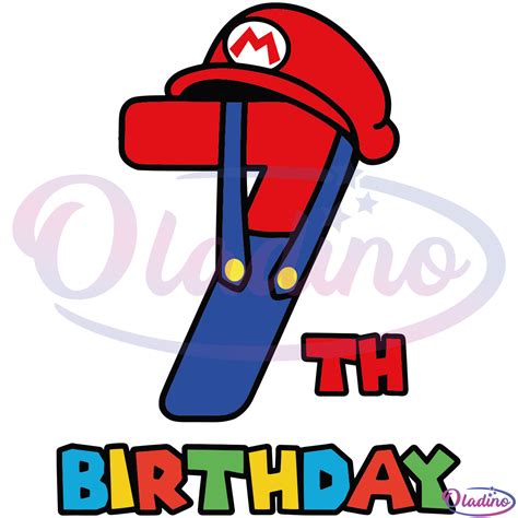 7th Birthday Mario Bros Svg Digital File Super Mario Birthday Svg