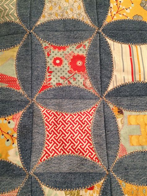 My Denim Circle Quilt Using Pb And J Charm Pack From Moda Circle Quilts