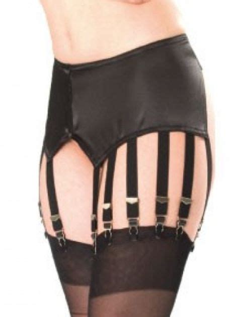 secure fit for stockings new wide shiny black satin garter belt w 12 garters 2x ebay