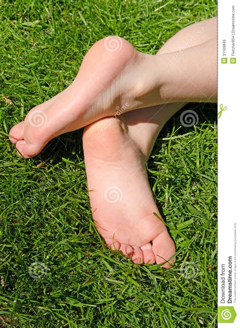 Bare Feet In Green Grass Royalty Free Stock Image Image 31169846