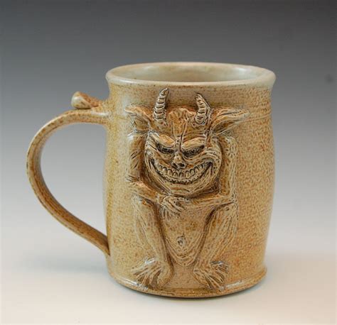 From a piece of black plastic made round cake, and shall cleave it into a mug. Sitting Gremlin Clay Drinking Mug Cup Beer Coffee Stein ...