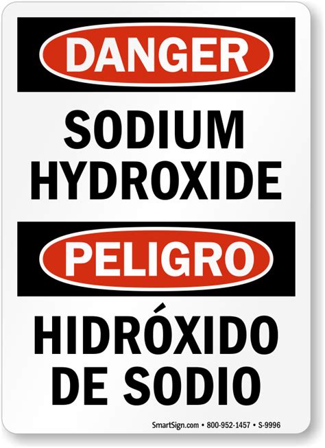 Sodium Hydroxide Signs Sodium Hydroxide Safety Signs