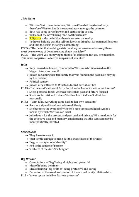 1984 Complete Notes English Year 12 Vce Thinkswap
