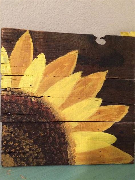 Wood Pallet Sign Hand Painted Sunflower By Boardsofbliss On Etsy Wood