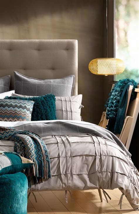 Turquoise And Grey Bedroom A Little Too Much Pattern But