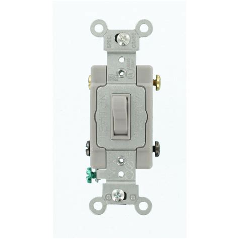 Leviton 15 Amp Commercial Grade 4 Way Toggle Switch Gray 54504 2gy