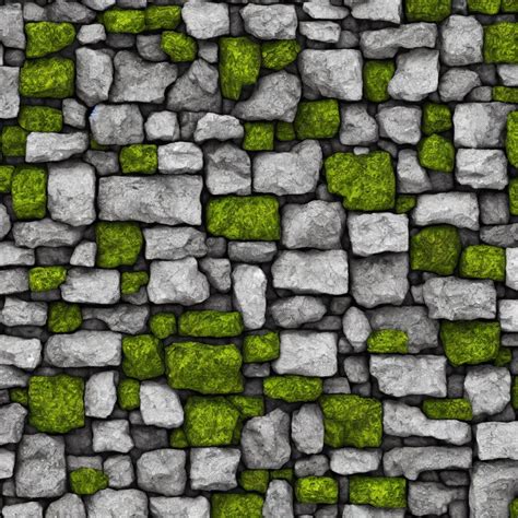 Krea High Quality 4 K Texture Of Mossy Cobble Stone White Bricks