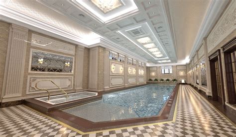 indesignclub private swimming pool interior in luxury home spa
