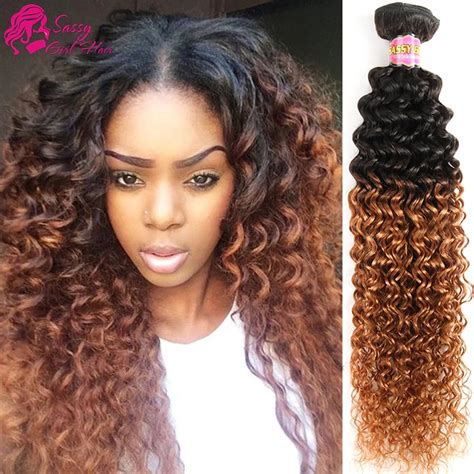 Peruvian Kinky Curly Virgin Hair Ombre 4 Bundles Lot Short Kinky Curly Crochet Hair Weave Top
