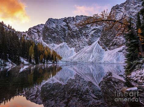 Blue Lake Fall Colors Sunrise Light Photograph By Mike Reid Fine Art