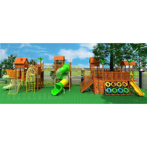 Preschool Outdoor Children Slide Commercial Wood Playground Outdoor