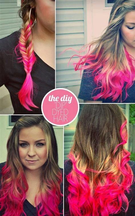 Diy Pink Dip Dye Hair Diy Hair Dye Hair Styles