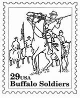 Coloring Buffalo Soldiers Soldier Pages Stamp Postage Kids Stamps Printable Postal Sheets Choose Board Army Bluebonkers Featured Collecting Activity Comments sketch template