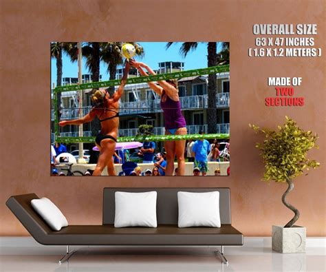 Sexy Girls Beach Volleyball Sport Hot Huge Giant Print Poster