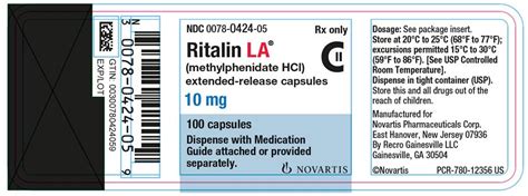 Ritalin La Fda Prescribing Information Side Effects And Uses