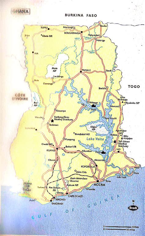 Ghana Road Map Ontheworldmap Com