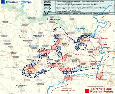 Бойові дії на сході України (карта)