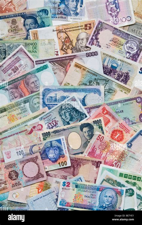 Collection Of World Currencies Stock Photo Alamy