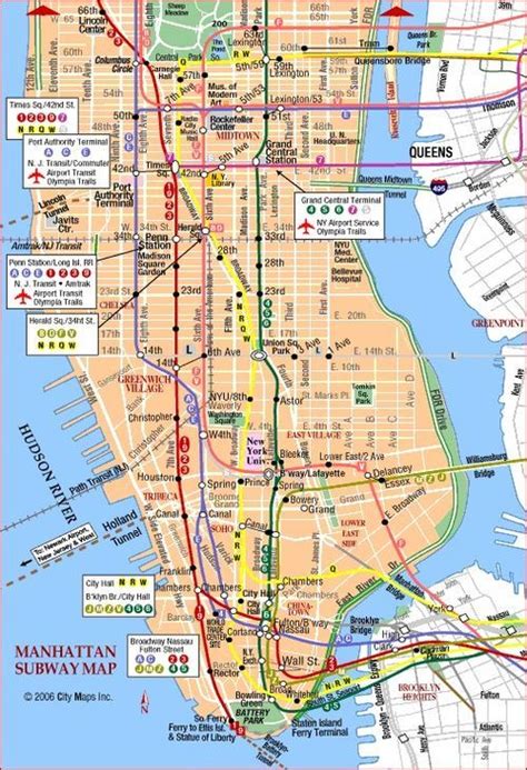 Tourist Manhattan New York Map