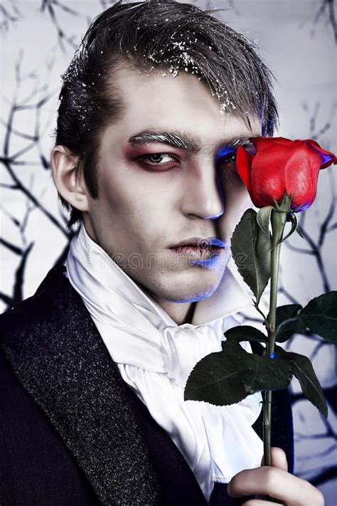 Vampire Portrait Of A Handsome Young Man With Vampire Style Make Up Shot In A Sponsored