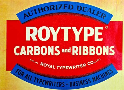 Royal Typewriter Co Roytype Window Decals Ribbon Tin Virtual Museum