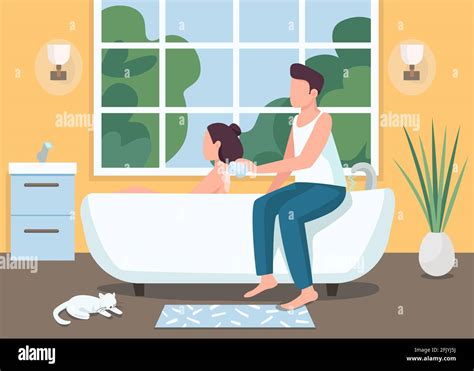 Couple Taking Bath Stock Vector Images Alamy