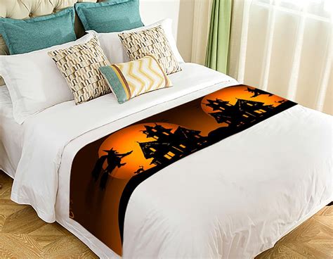 Gckg Halloween Pumpkin Bed Runner Bedding Scarf Bedding Decor 20x95