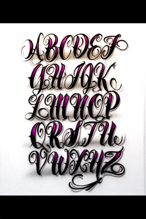 Airbrush Lettering Font Fancy Script Caps Letters Tattoo Lettering