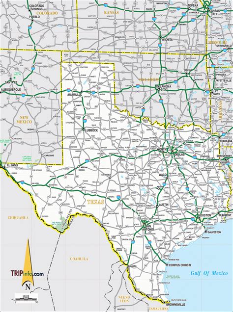 Texas Interstate Map Free Printable Maps