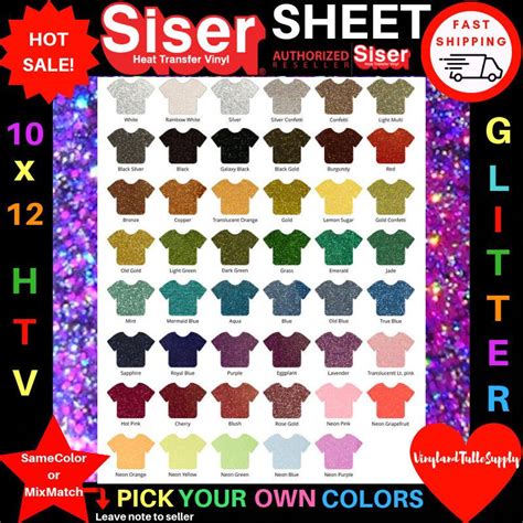 10 X 12 1 Sheet Glitter Siser Easyweed Htv Etsy Glitter