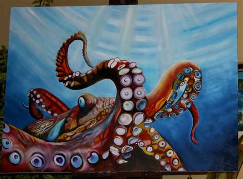 Portrait Of An Artist Octopus Octopus Painting Octopus Art Fish Art