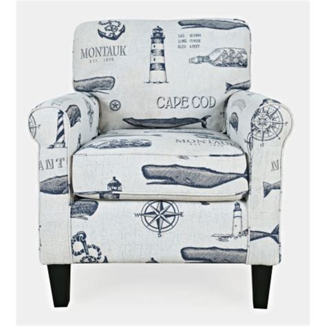 Seafarer Coastal Nantucket Cape Nautical Upholstered Accent Chair 1