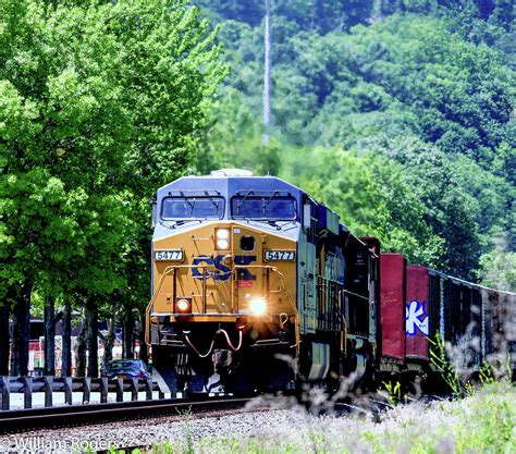 Csx Train Passing By West Point Military Academy Photograph By William