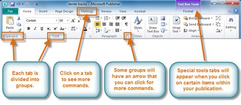 Publisher 2010 Getting To Know Publisher 2010 Publishing Text Tool