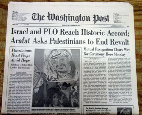 1993 Newspaper Plo And Israel Reach Historic Agreement To End Palestinian