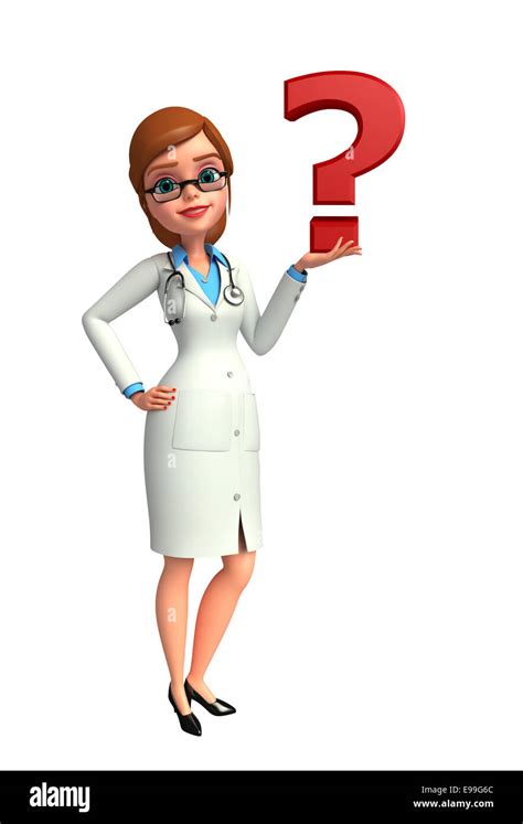 Illustration Of Young Doctor With Question Mark Stock Photo Alamy