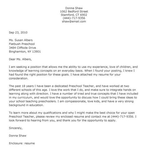 However, both letters serve a similar purpose—to convince. cover letter template for resume for teachers | Teacher ...