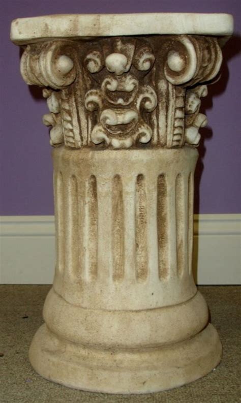 Classic Greek Roman Ornate Column Pedestal Ionic Fluted Home