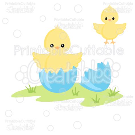 Easter's here monogram font 658. Hatching Easter Chick SVG Cut Files & Clipart
