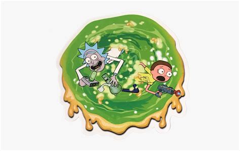 Rick And Morty Dab Portal Sticker Rick And Morty Coming Out Of Portal