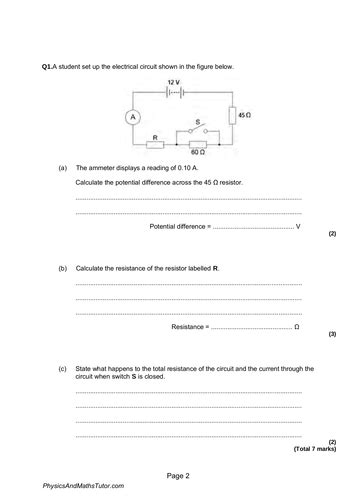 New 9 1 Aqa Gcse Physics P4 Electric Circuits Complete Revision