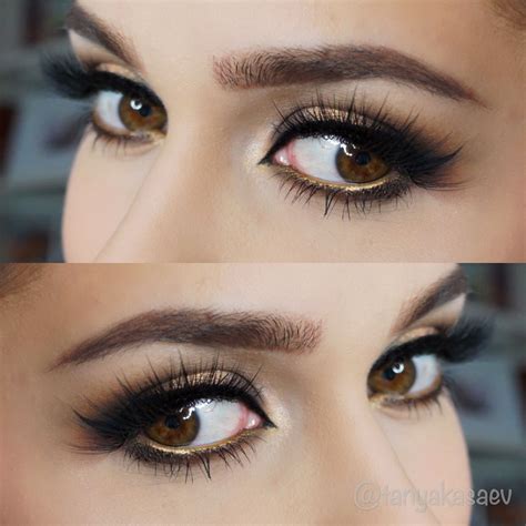 Gold Eyeliner Waterline Bronze Eye Look Makeup Gold Eyeliner