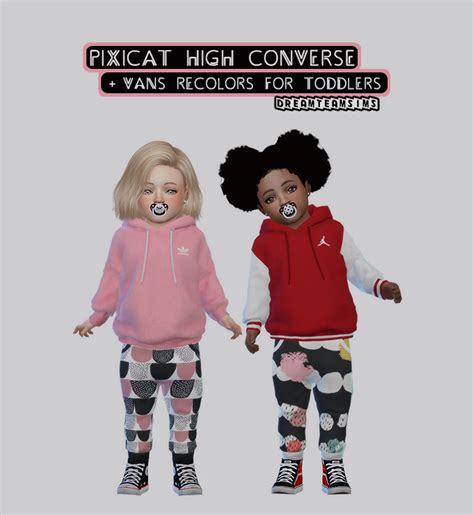 Pixicat High Converse Vans Recolors For Toddlers Sims 4 Children