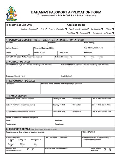 Passport Application Form Fillable Printable Forms Free Online