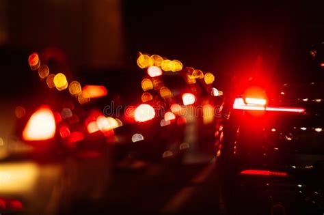 Blur Bokeh Of Car On The Road Blur Traffic At Night Stock Image