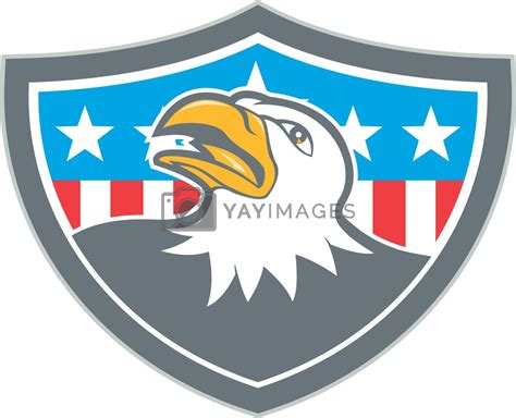 Royalty Free Vector American Bald Eagle Head Flag Shield Cartoon By