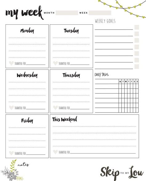 Daily Routine Aesthetic Schedule Template