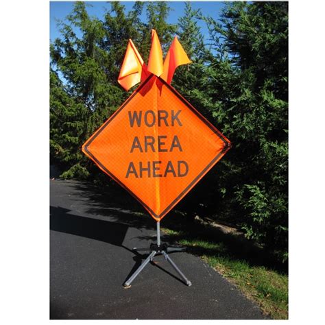 Work Area Ahead 48 X 48 Roll Up Sign Arborist Supplies